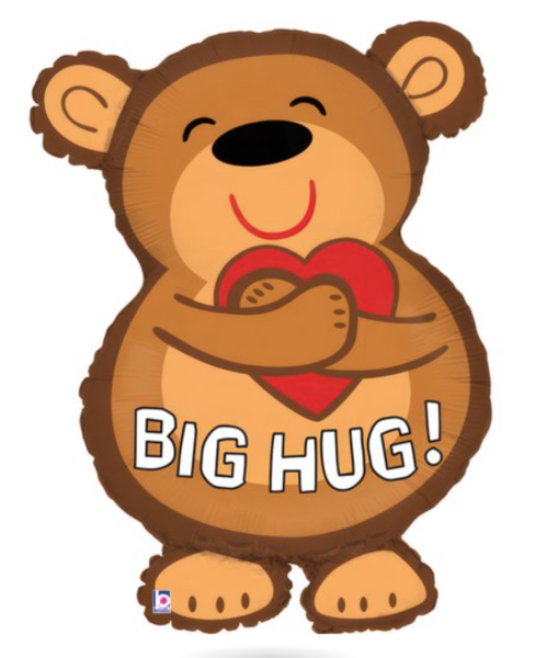 XL Folienballon Figur - Bär mit Herz, Big Hug - 71cm